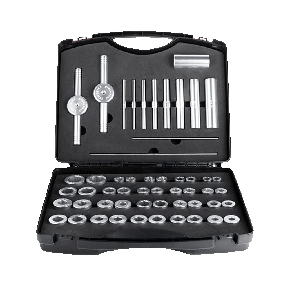 Podofo Kit d'outils d'installation et de retrait de roulement de moyeu de vélo, ensemble d'outils de support inférieur pressé, moyeu de roulement dans le pilote de roulement de roue de vélo