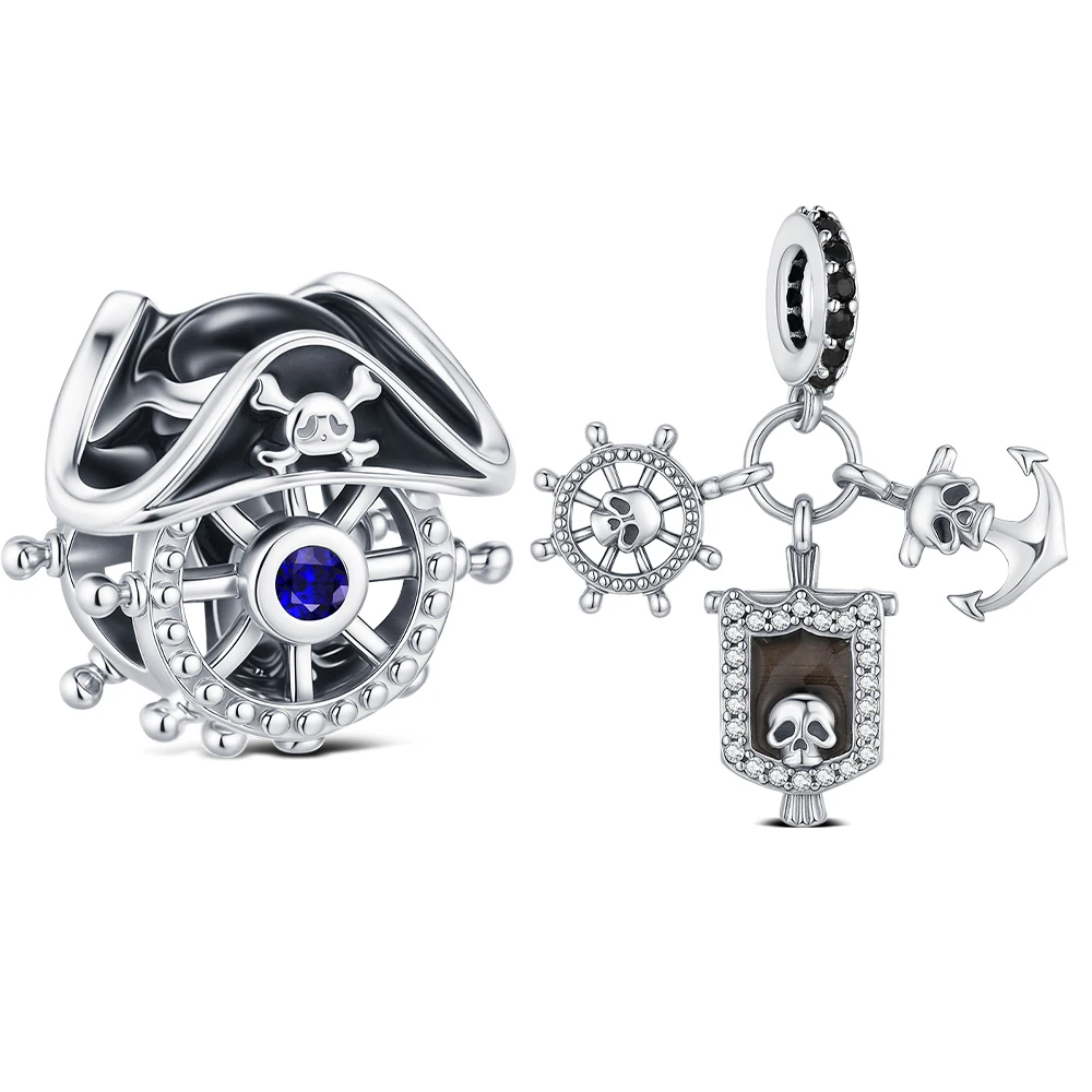 

925 Sterling Silver Pendant Pirate Tricorn Hat Charms Jewelry Making Cool For Classic Bracelet Women's Fashion Jewelry DIY Gifts