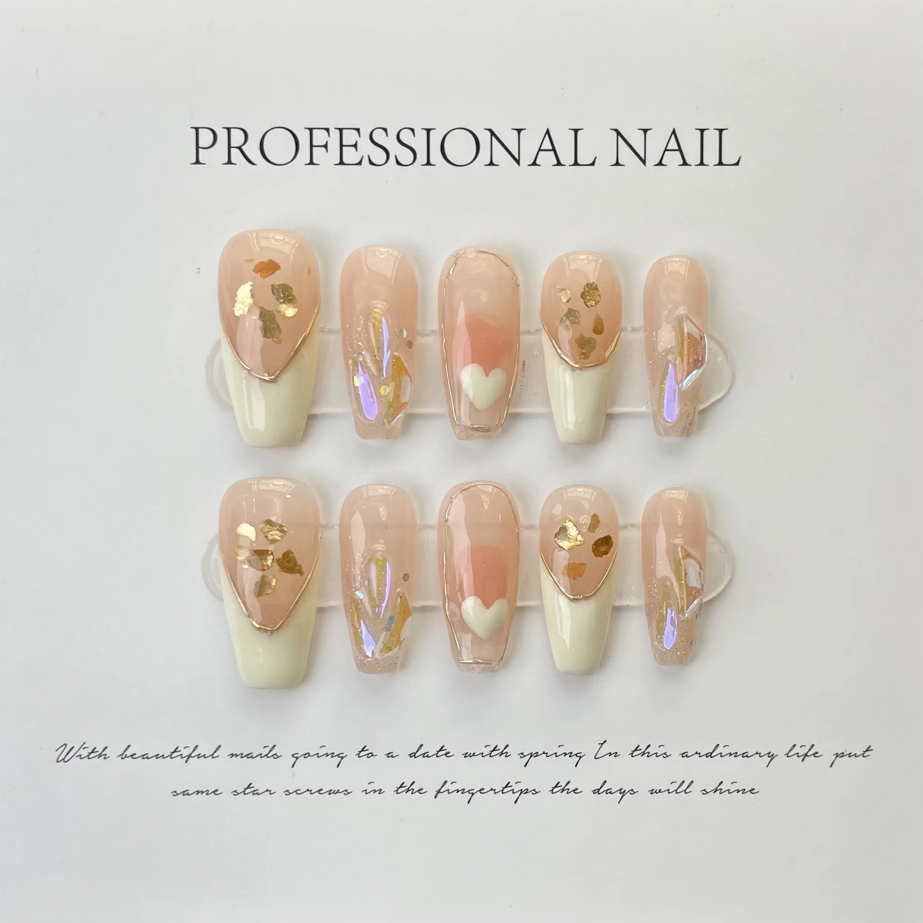 Handmade Fake Nails Press on Reusable with Designs Nail Art Full Cover Artificial Acrylic High Quality False Nails For Girl