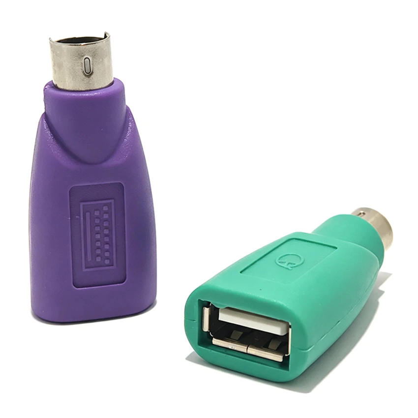 1/3pcs Purple/Green Keyboard Mouse Converter PS2 PS/2 To USB Adapter Converter For Usb Keyboard Mouse Accessories