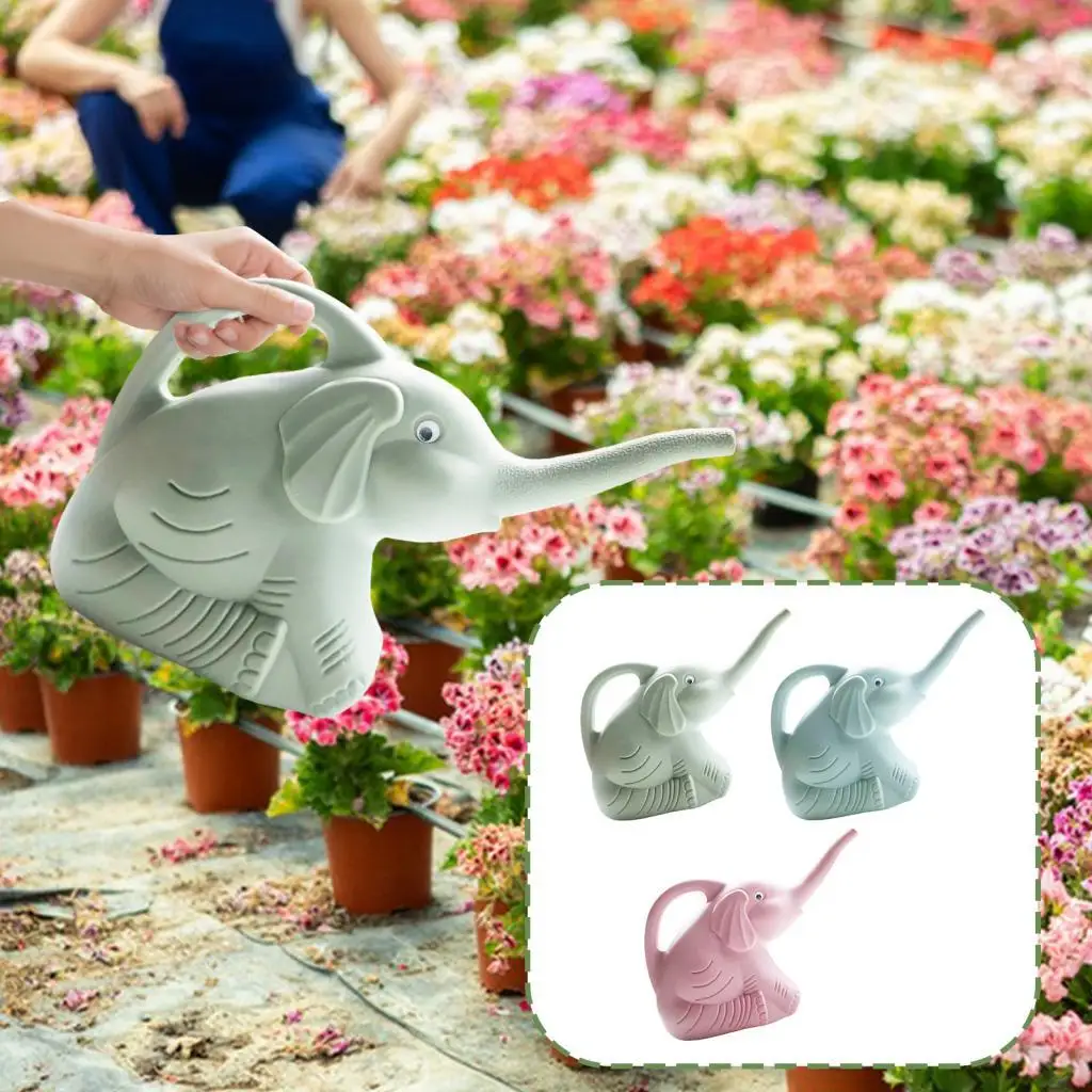 Decorative Watering Can Flora Elephant Shaped 2L PP Material Mini Garden Water Pot for Watering Potted Plants Patio