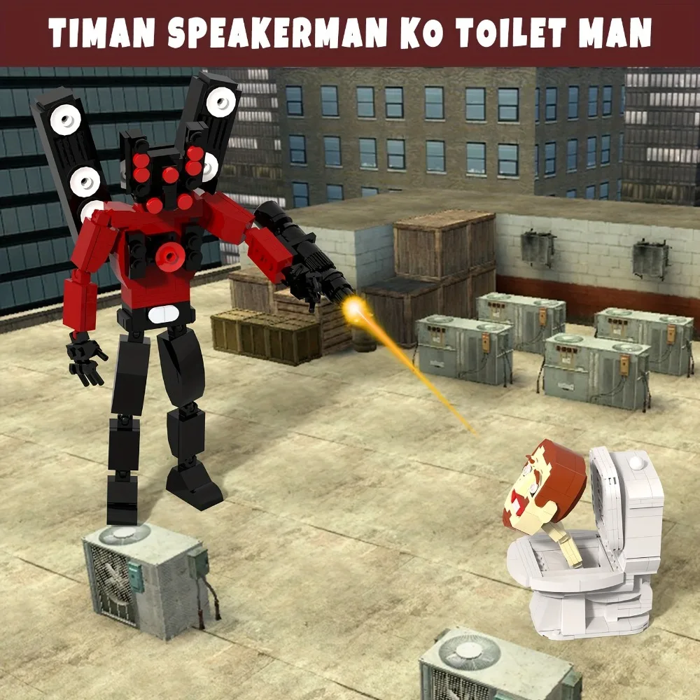 Skibidi Toilet Building Blocks Toys Speakerman Titan Speaker Titan Model 303 Pieces Bricks Toys for Kids Christmas Gift