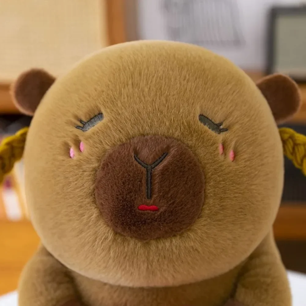 

Capybara Doll Love Heart Capybara Plush Toy Braided Soft Capybara Cotton Doll Cute Brown Capybara Stuffed Doll Children Gift