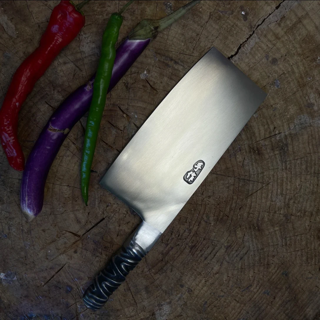 

8 Inch Chopper Knife High-carbon Steel Blade Butcher Slicing Cleaver Handmade Forged All-in-one Kitchen Knife Meat Poultry Tools