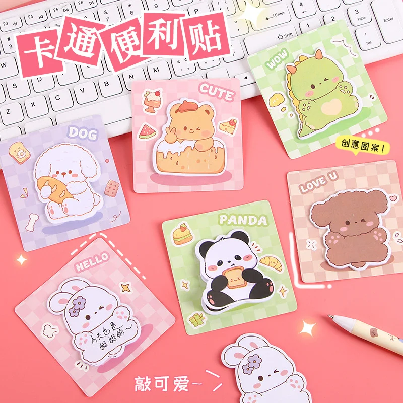 80pcs/lot Creative Panda Rabbit Memo Pad Sticky Note Creative N Times Stationery Label Notepad Bookmark Post School Supplies