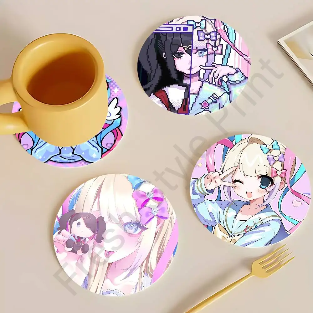 

N-Needy Streamer O-Overload Wooden Coasters 10cm Round Cosplay Fans Collect Friends Gifts