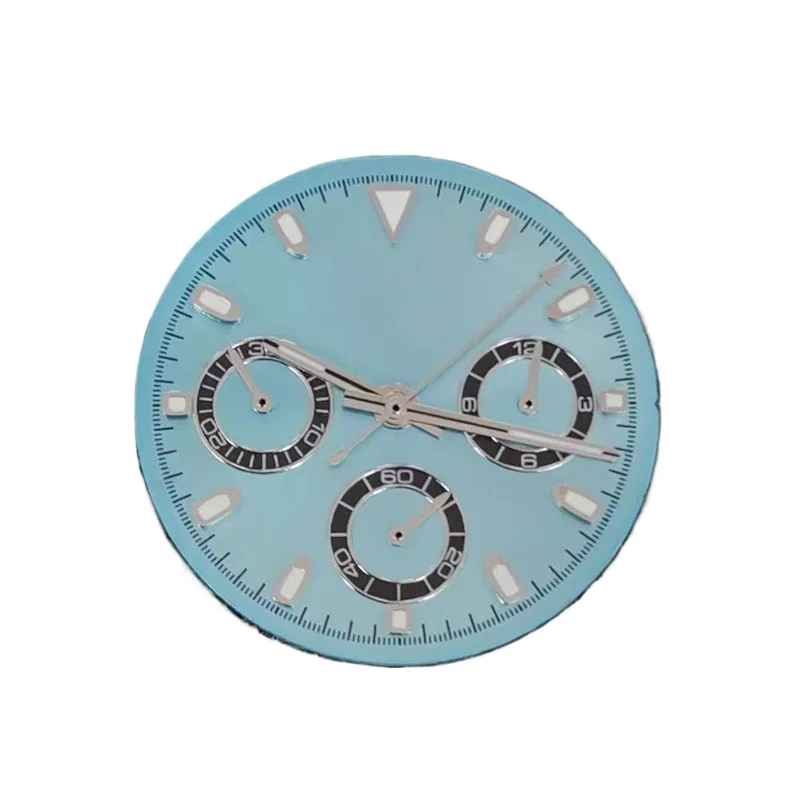 Cassa dell'orologio da 39mm in acciaio inossidabile con anello in ceramica bocca in acciaio nero dorato compatibile con il movimento al quarzo a tre occhi VK63