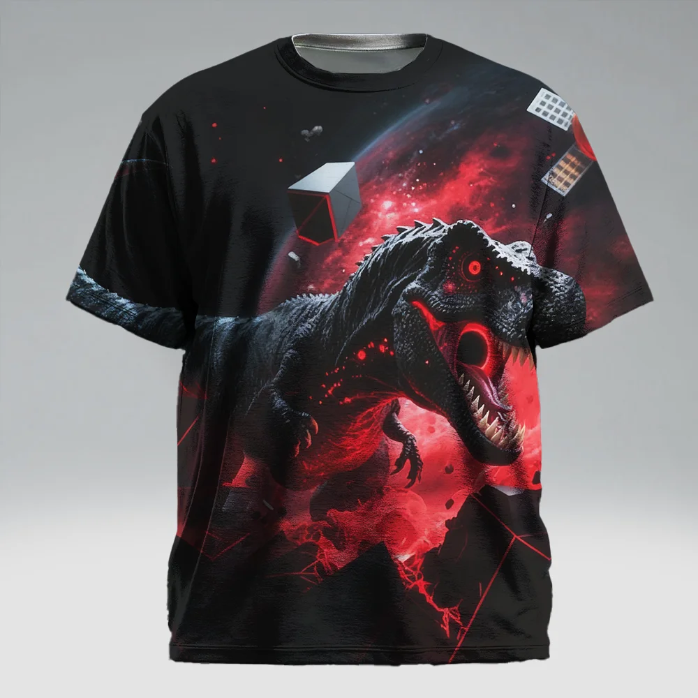 

S-9xl plus size Men's Short Sleeve T-Shirt: Dragon-Edge Vib, Sleek Line-Art Dragons, Wrinkle-Resistant, Ideal for Daily Casual