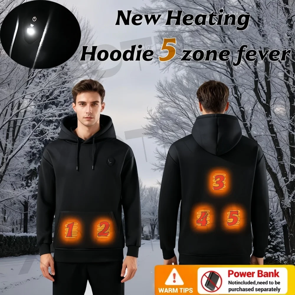 

Heated Unisex Hoodie Sweatshirt Heated Sweatshirt Pullover Lightweight Warm Usb Electric Outdoor Winter Jackets Men's Sweater