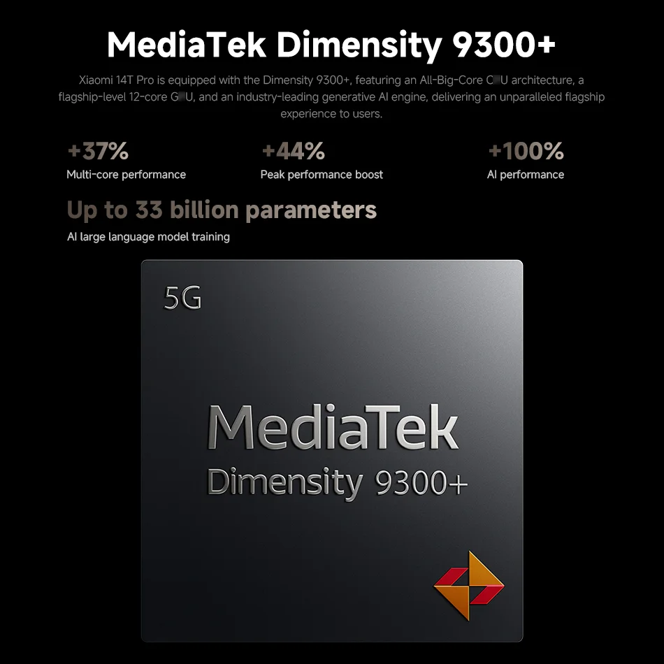 هاتف Xiaomi 14T Pro 5G NFC الإصدار العالمي للهاتف المحمول 256 جيجابايت/512 جيجابايت/1 تيرا بايت MediaTek الأبعاد 9300 + 120 واط HyperCharge 50 ميجابكسل كاميرا لايكا 144 هرتز