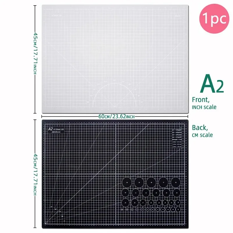 

60*45cm A2 PVC Cutting Mat Board Durable Self-healing DIY Sewing Student Art Paper Engraving Pad Leather Craft Tool
