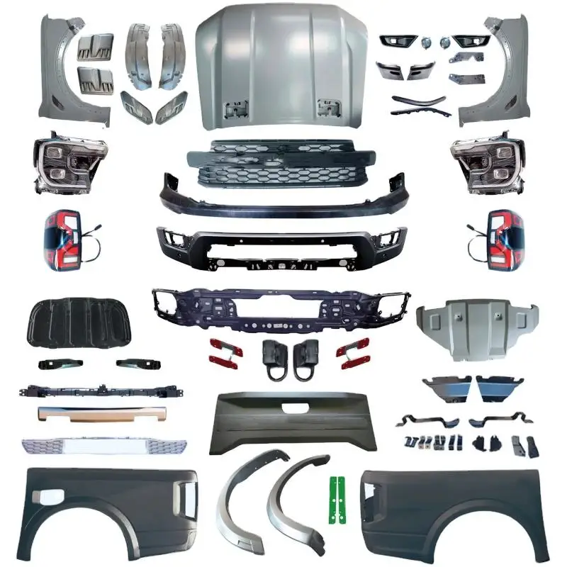 توم AutoPickup 4x4 الملحقات الخارجية المصد الأمامي ترقية طقم الجسم تجميل عدة صالح لفورد رينجر T6 T7 T8 إلى T9 2023 المدى
