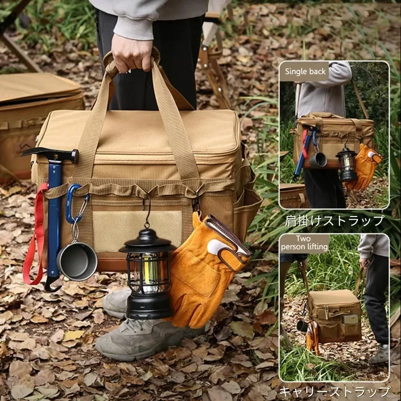 Imagem -04 - Bolsa de Armazenamento de Grande Capacidade com Fundo Impermeável Organizador do Tronco Bolsala Utilitária Apto para Camping ao ar Livre Piquenique Carro Viagem 30l80l