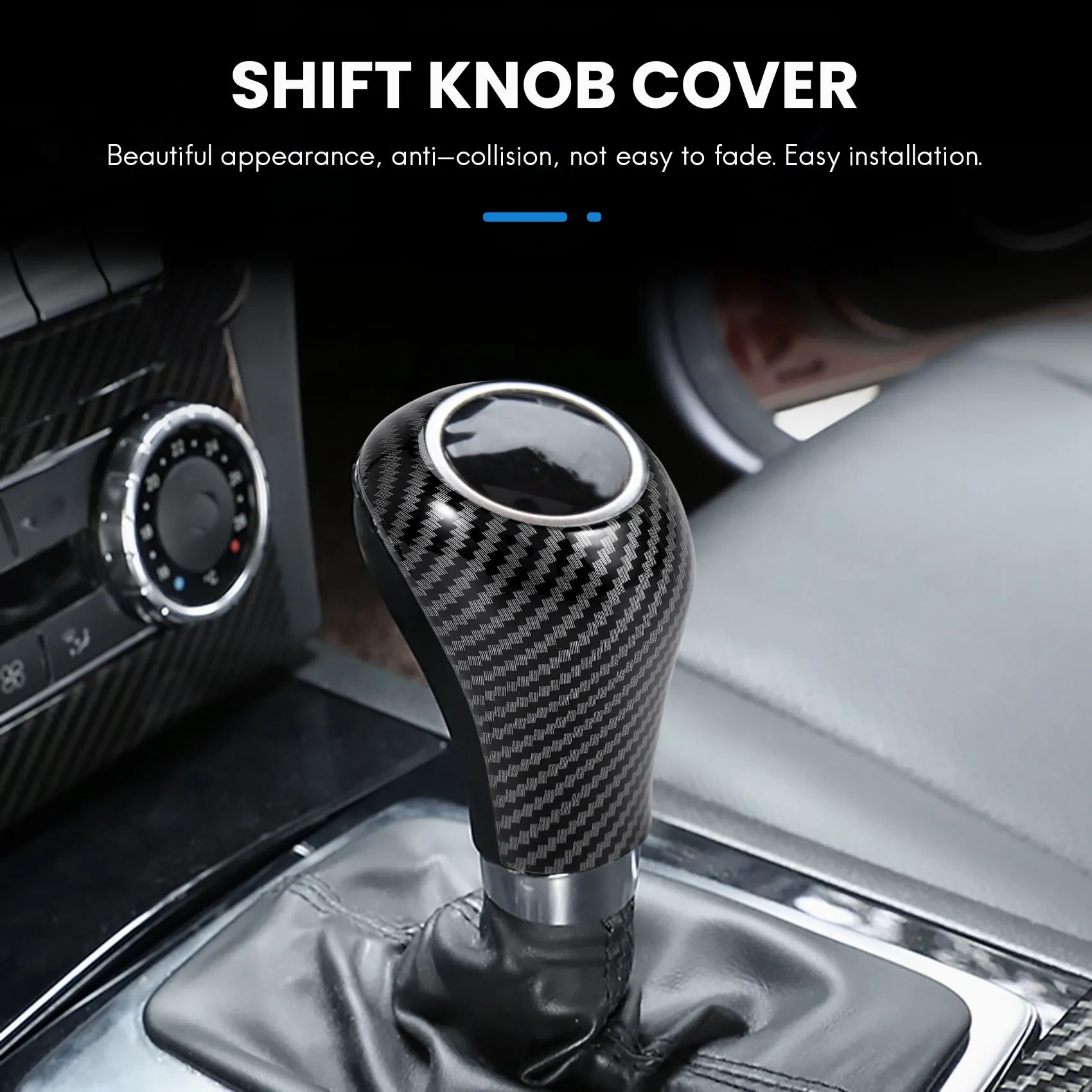 Carbon Fiber Gear Shift Knob Cover for Mercedes-Benz W204 W212 a C E G GLS