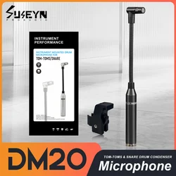 Black DM20 High Quality Metal Condenser Drum Microphone for Snare&Tomtoms Ultra High Recording Fidelity