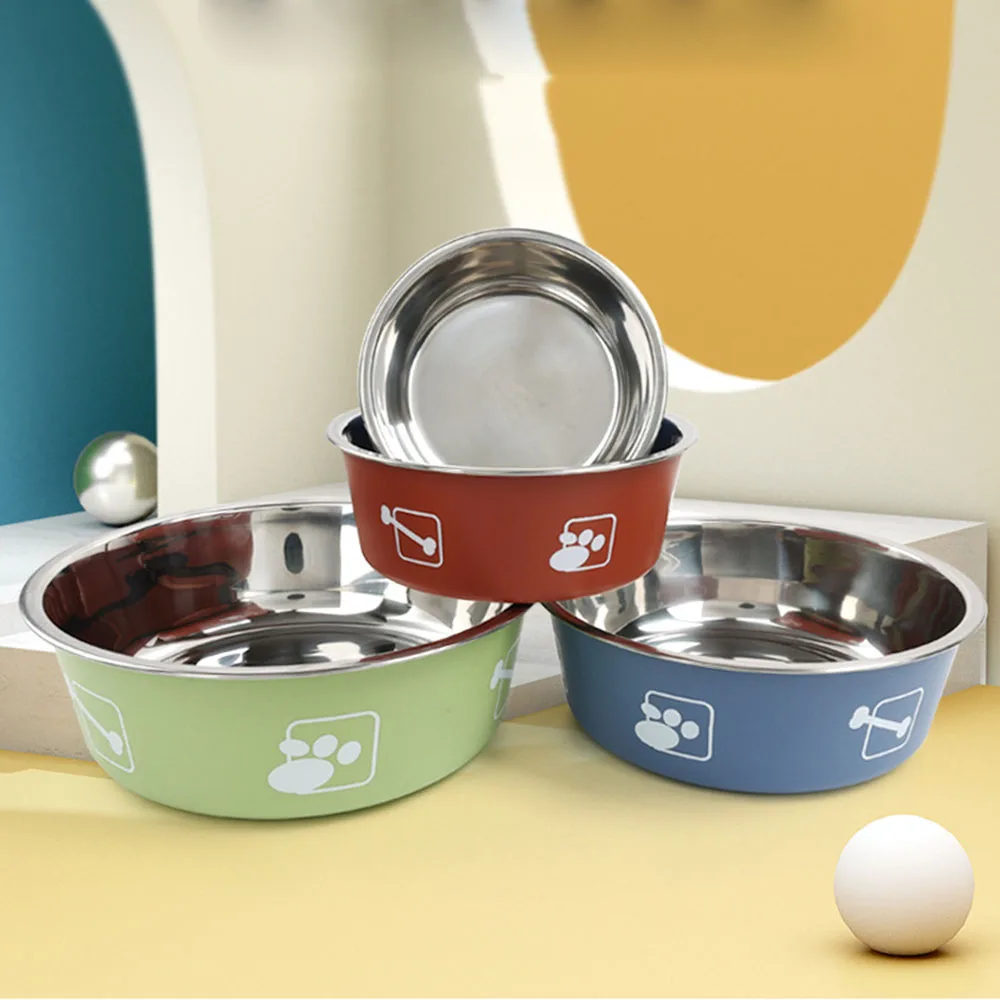 1PC Stainless Steel Non-Slip Dog Bowl Multi-Specification Anti-fall for Large Medium Small Dogs Food Bowl Feeding Pet Supplies