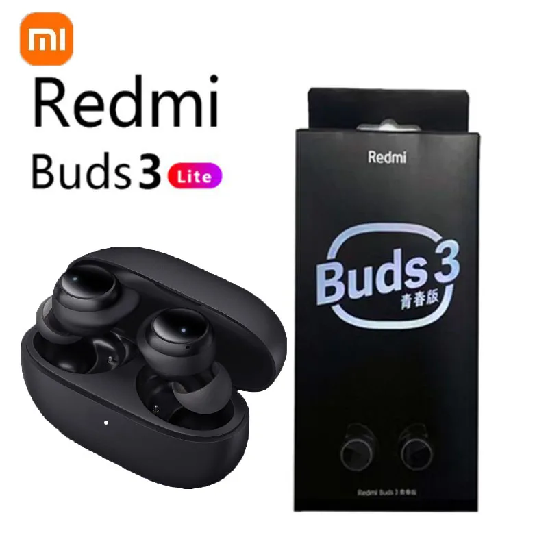 XIAOMI-Écouteurs sans fil Redmi Buds 3 Lite, Écouteurs TWS, Bluetooth 5.2, IP54, 18 heures d'autonomie, Mi Ture, Édition américains