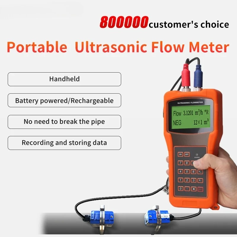 

Lorawan Dn100 Digital Water Flow Meter Rs485 Wireless Portable Clamp on Handheld Ultrasonic Flow Meter for arduino Water