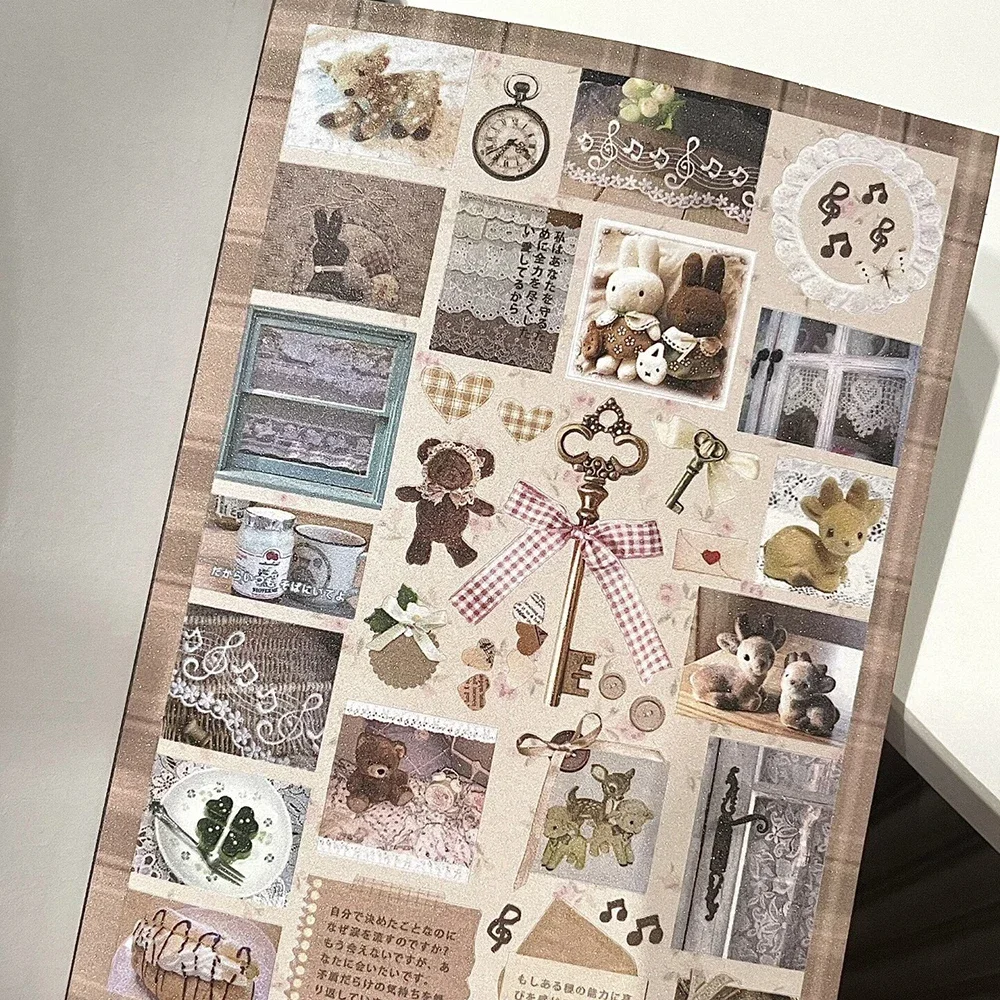 50 Blatt Niedliche Vintage Showa Lebensmittel Tier Cartoon Mädchen 50 Blatt Nicht-Wiederholende Aufkleber Buch Scrapbooking Material Bastelzubehör – Detail 10
