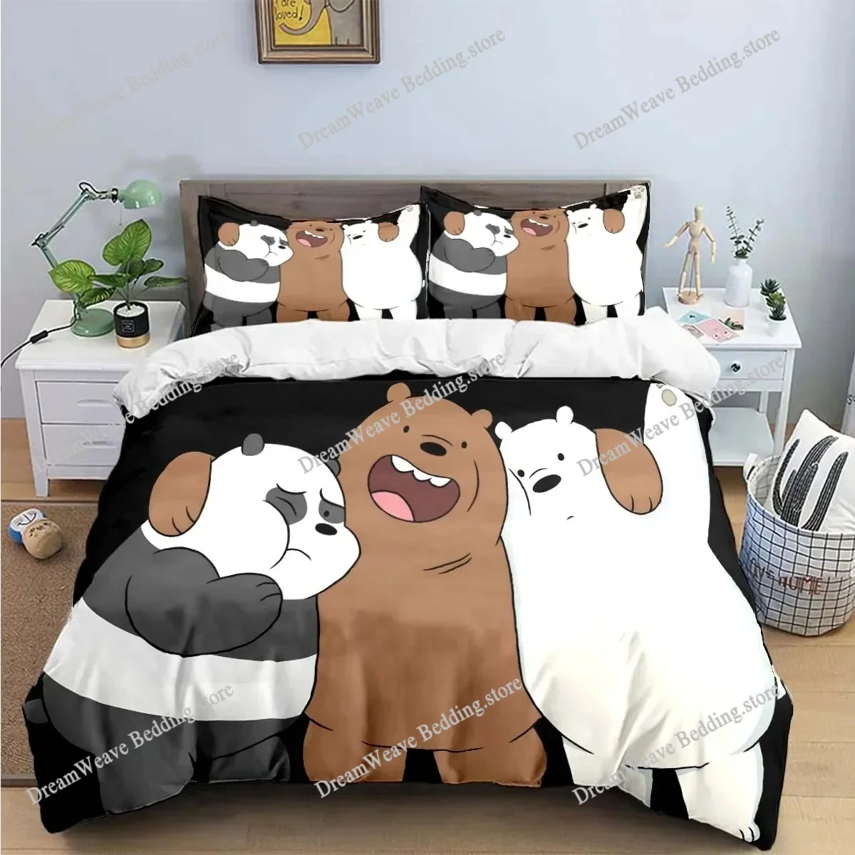 

Exquisite Cute Cartoon Bear Pattern Bedding Sets Bed Supplies Set Duvet Cover Comforter Set Bedding Set Luxury Birthday Gift
