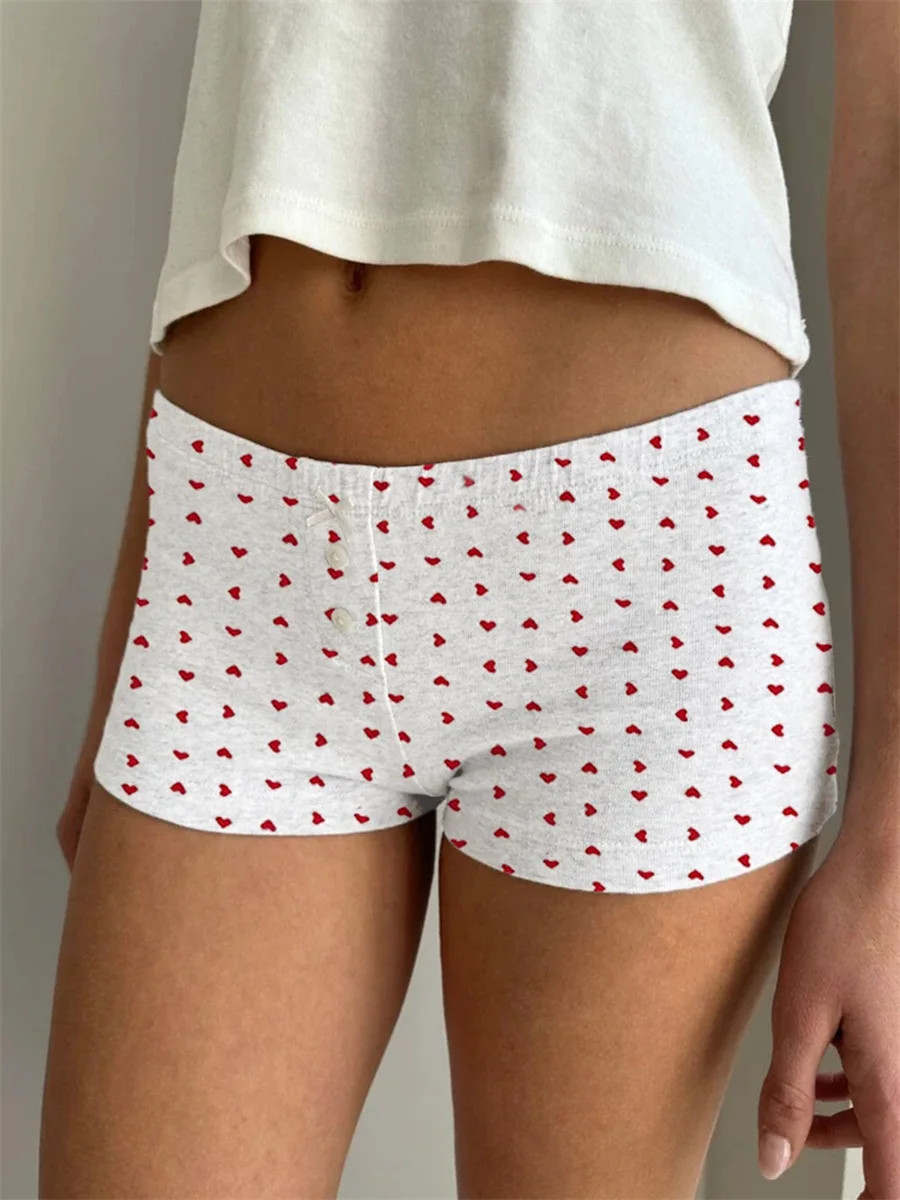 

Women’s Button Front Lounge Shorts Casual Graphic/Solid Color Low Waist Slim Fit Shorts Going Out Shorts