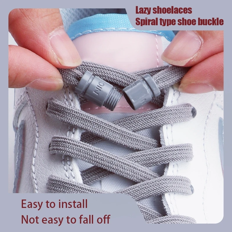Elastic Laces Sneakers No Tie Shoe laces Colorful Capsule Lock Shoelaces Without ties Kids Adult 0.6cm Flat Shoelace for Shoes