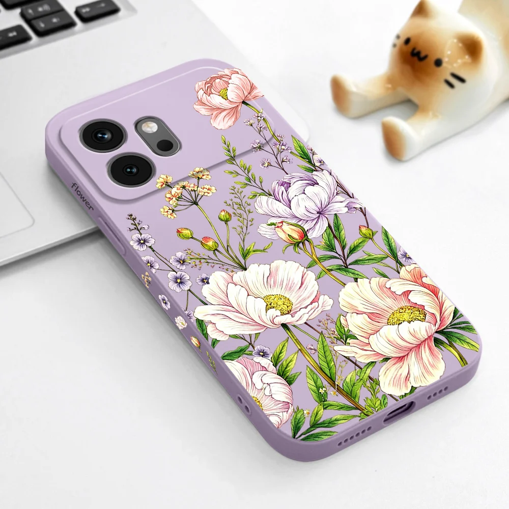 Funda de silicona suave con diseño de peonía para Huawei Honor 600 400 300 200 100 90 Pro Lite Smart Magic 8 7 4