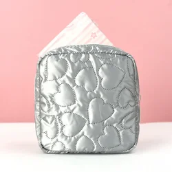 Women Sanitary Napkin Organizer Portable PU Waterproof Storage Bag New Candy Color Square Cosmetic Bag Makeup Bag Pouch