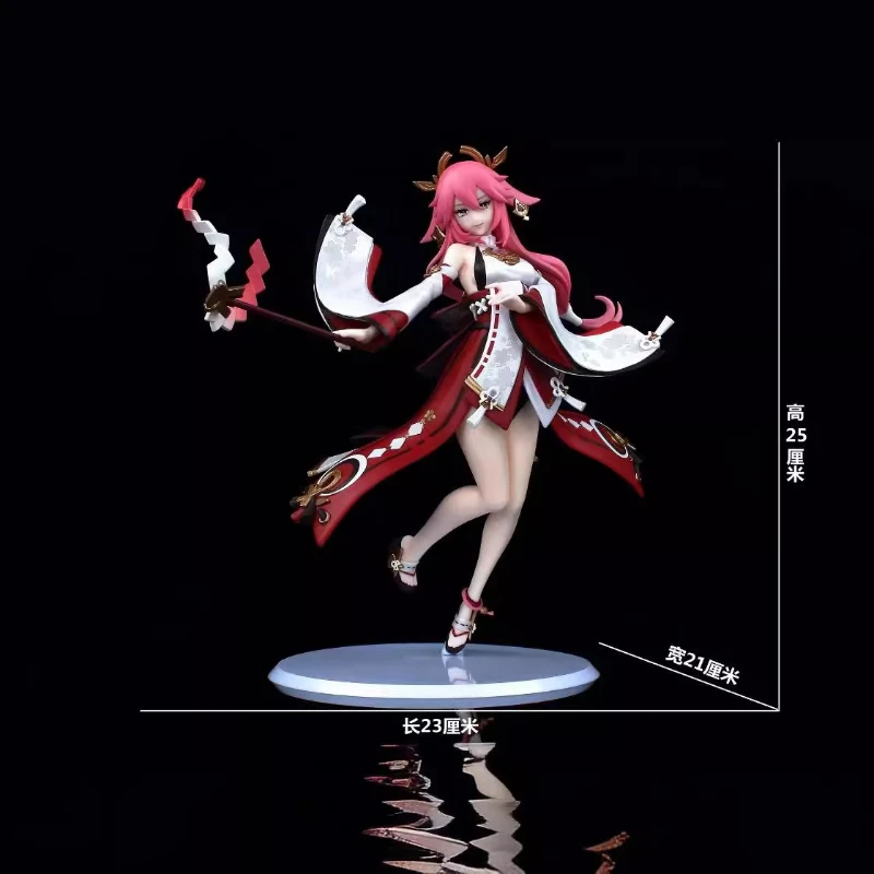 

Kawaii Genshin Impact 25cm Game Yae Miko Anime Figure Model Dolls Sexy Girl Action Figure Decor Collection Collectable Toy Gift