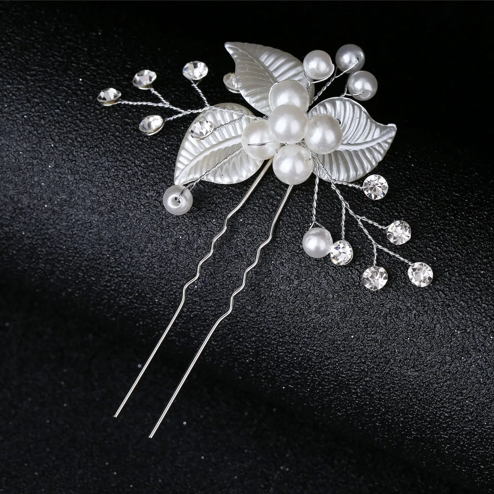 Bridal Pearl U-Shape Hairpin Stable Grip Lightweight Hair Ornament Hair Styling Tool for Birthday Stage Party Hairstyle Making