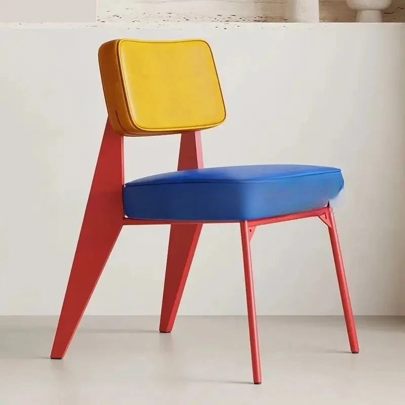 

Italian Style Dining Chair Retro Designer Backrest Stool Modern Home Vintage Aesthetic Seat Elegant Accent Furniture Comfort