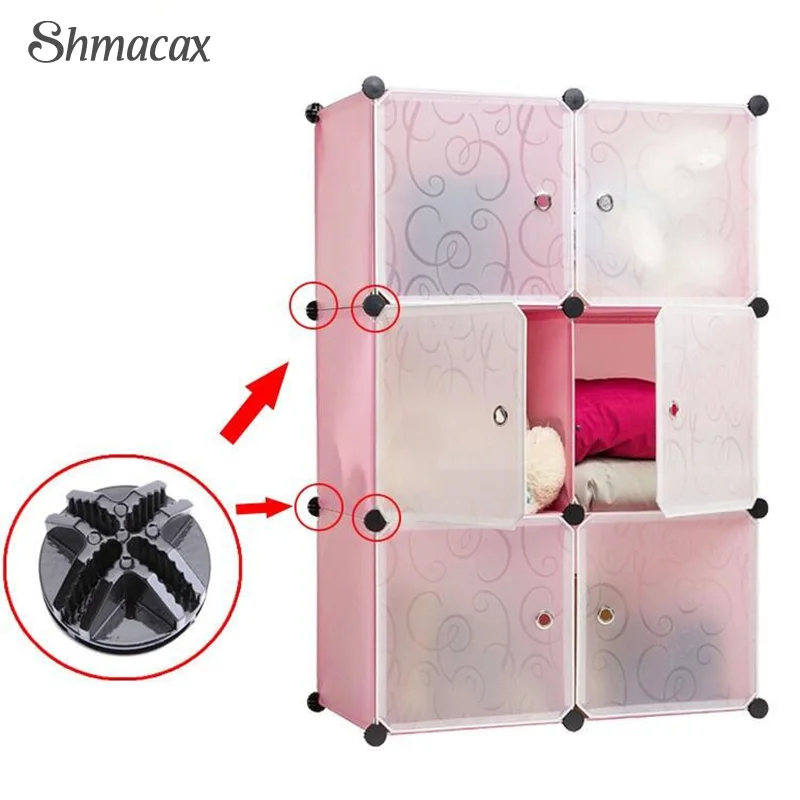 10pcs Wire Cube Plastic Connectors Wardrobe Snap Modular Organizer Closet Cabinet Box Clasp Buckle Clip