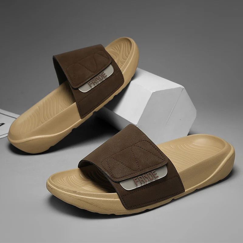 

A pair of soft, comfortable and breathable indoor bathroom, outdoor anti-slip, simple-style men's slippersHC-7795