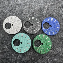 28.5mm Watch Dial Green Luminous Modification Watch Accessories Diving Texture Watch Faces for NH38/ NH34 Movement