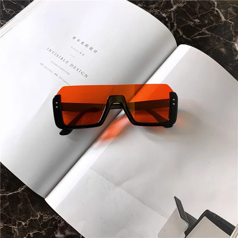 Gafas De Sol decorativas De un solo cuerpo para mujer, anteojos De Sol De medio Marco, a la moda, UV400