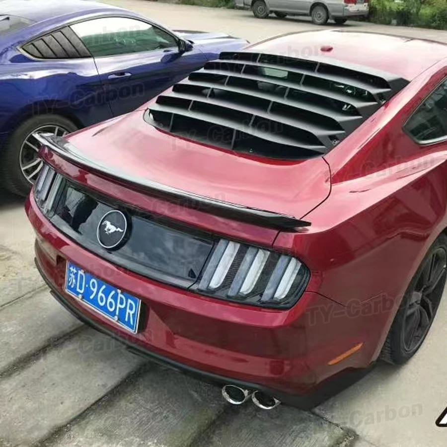 ABS black Rear Window Decorative louver Fit for Ford mustang 2015-2017 Air outlet diffuser shutter Grill Covers Frame