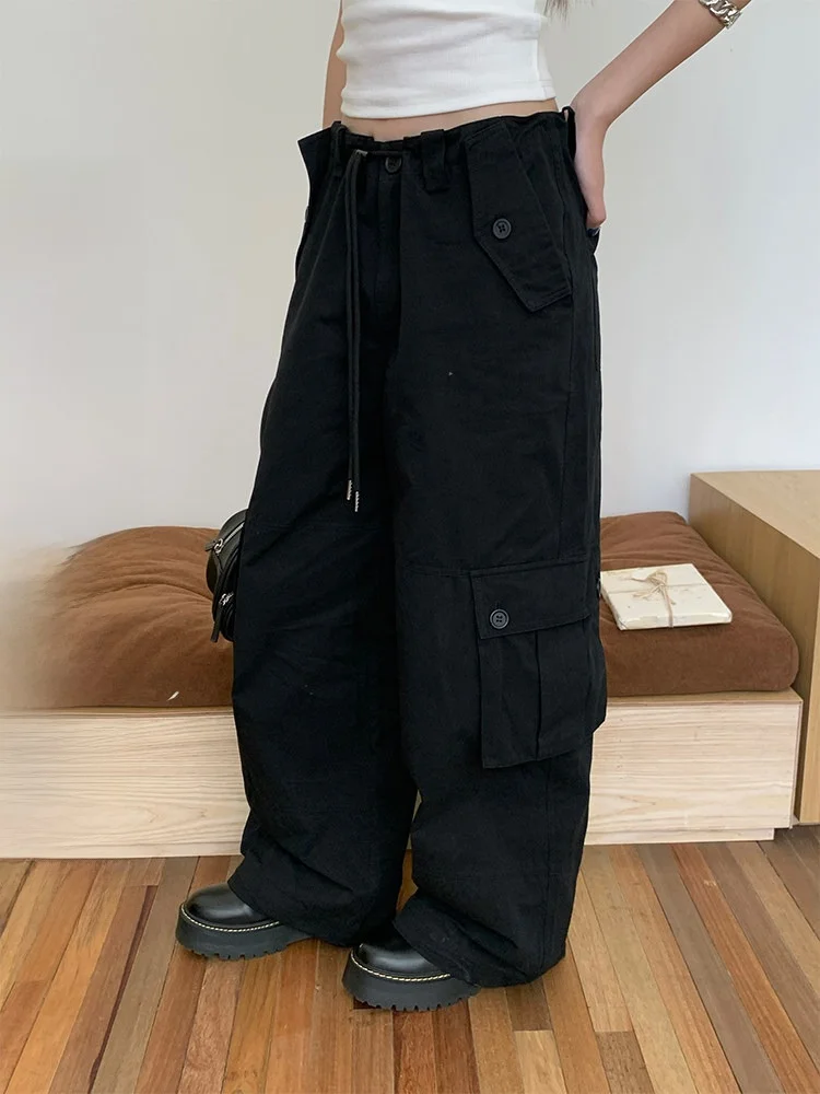 

Женские летние повседневные брюки Bla с широкими штанинами на резинке, свободного кроя, с завязками, универсальные, для работы