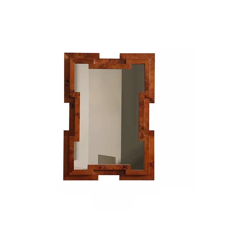Dekorativer Spiegel im mittelalterlichen Stil mit Massivholzrahmen, Vintage-Stereo-Rahmen für das Wohnzimmer