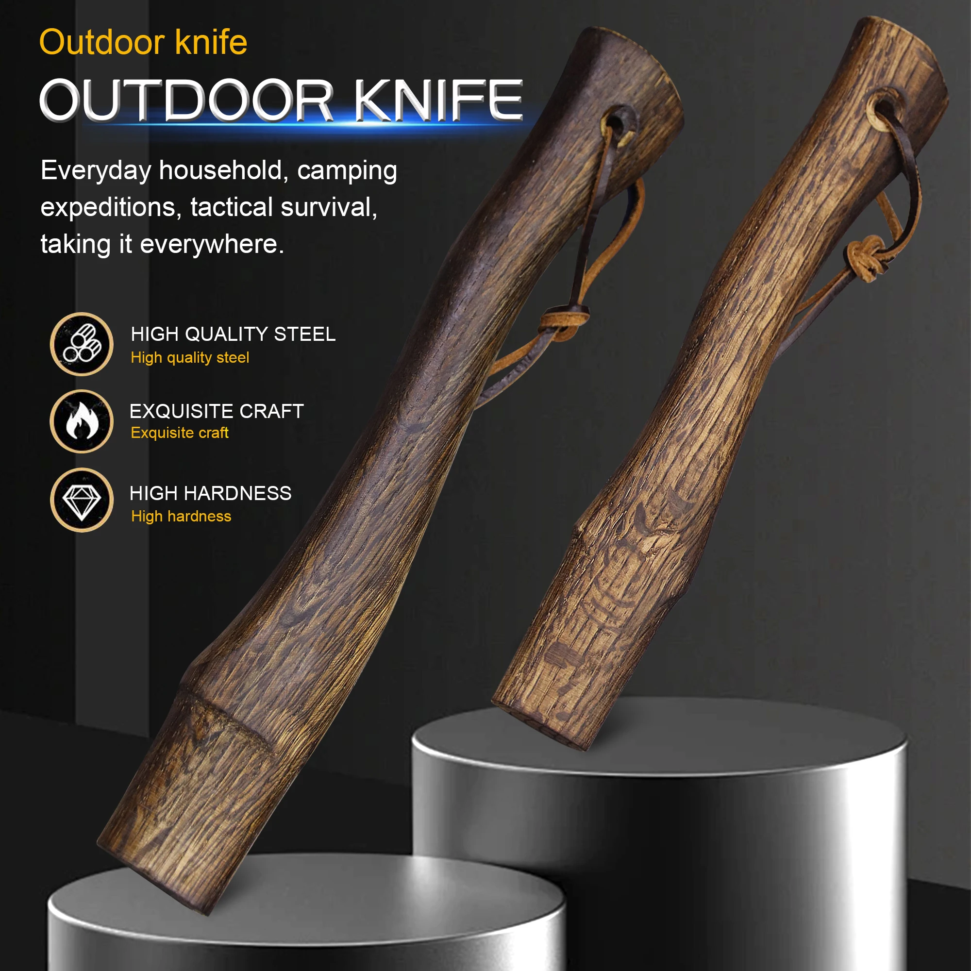 Aokaoka Punho curto Hatchet, Pequena machadinha madeira maciça, Curvo Mini Hatchet