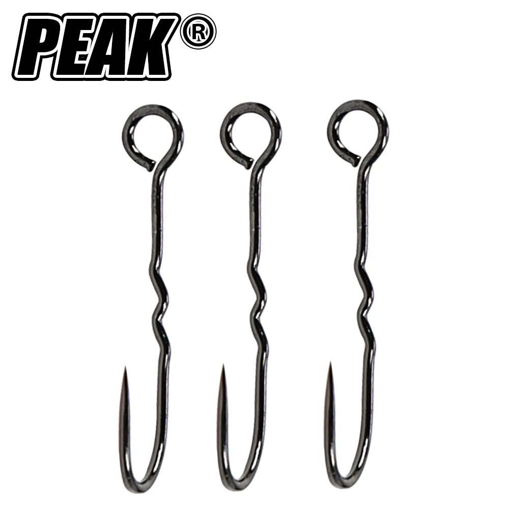 

PEAK 10PCS Fishing Hook With big eyes Ring High Carbon Steel Barbed Fishhook Jig Hook Carp Fishing Lure Worm Hook Japan