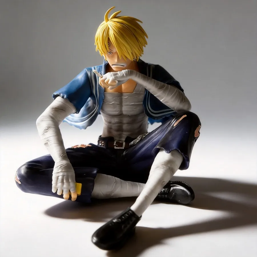 

Anime One Piece Sanji (Battle Damaged) & Zoro (Bath Fire Series) Figure 12cm Collectible Model Statue Decoration Gift for Fans