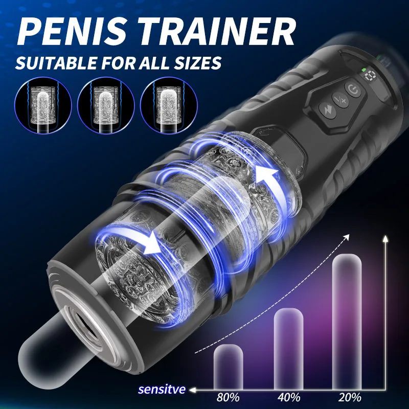 Automatic Masturbation Cup Telescopic Sucking  Vibrate aircraft cup electric male blowjob masturbation Sex Toys For Men Adult