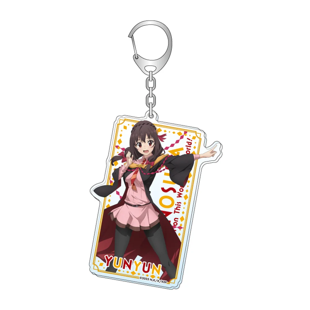 6CM Anime goddess Blessing on This World! Acrylic Keychain Model Cosplay Charm Characters Ornament Accessories Goods Gifts