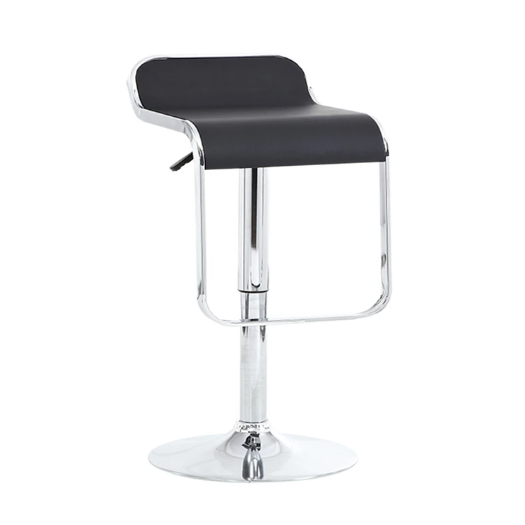 Modern Style Fiberglass Seat Low Back Bar Chair Adjustable Height Bar Stool with Stainless Steel Footrest