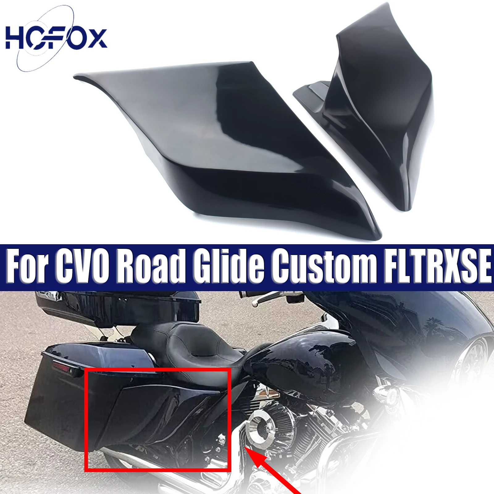 

Motorcycle Stretched Extended Side Cover Panel For CVO Road Glide Custom FLTRXSE FLTRXS FLTRX FLTRU