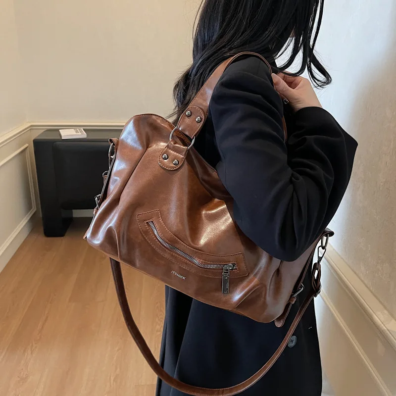 

2025 Minimalist Underarm Bag, Spacious Shoulder Purse for Women, Vintage Crossbody Tote, Casual Day to Night Bag, Textured Sling