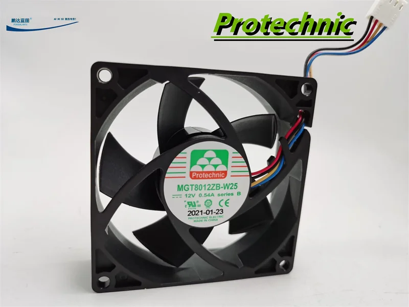 MGT8012ZB-W25-ventilador de refrigeración para chasis, dispositivo de doble bola, 12V, 0.54A, controlado por temperatura, 8025 PWN, 8CM, nuevo