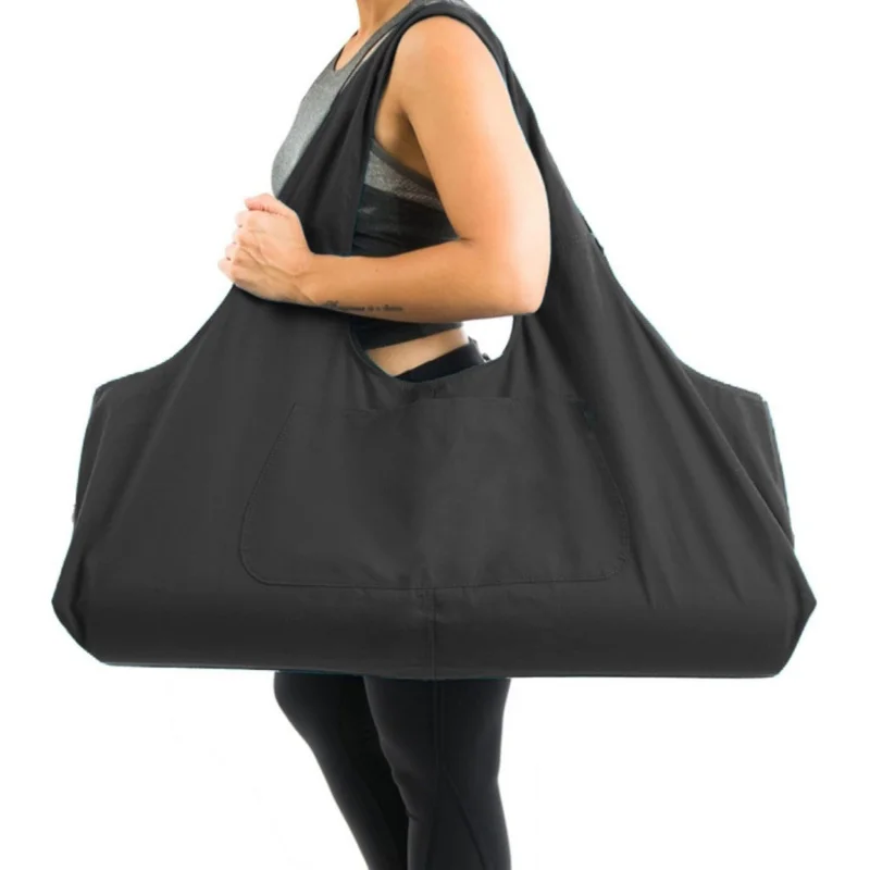 

Multi-color Canvas Breathable Oversized Yoga Mat Bag Tote Sling Carrier with Side Pocket Fitness Clothing Travel Bag