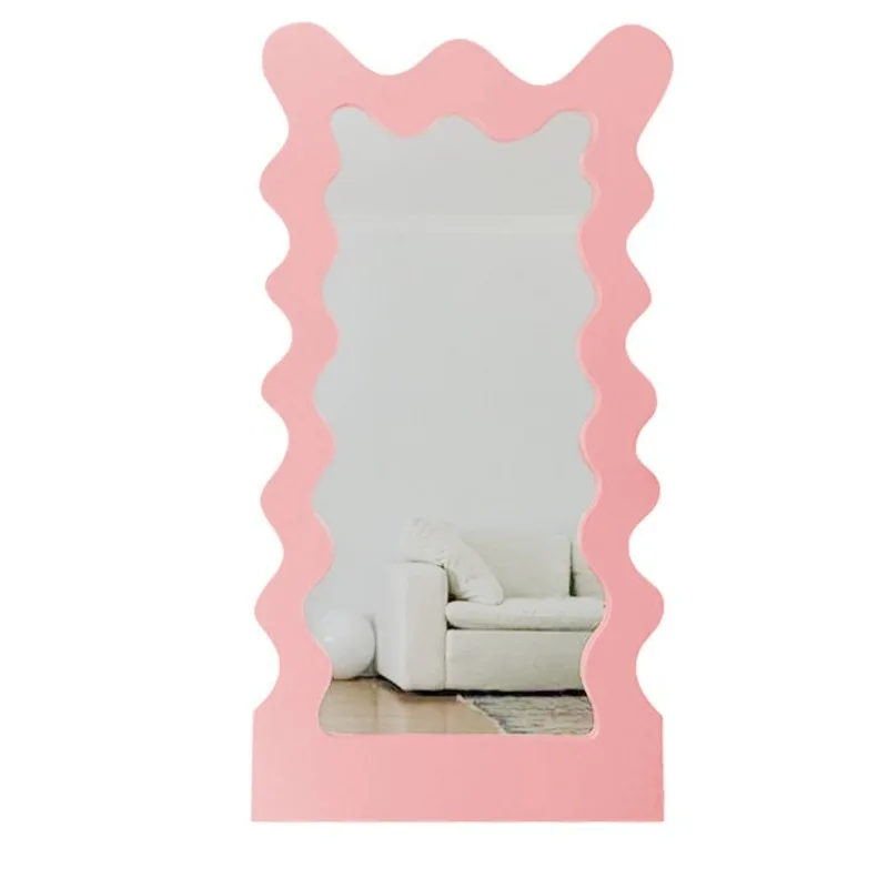 

Full-body floor-to-ceiling full-length mirror, clothing store fitting mirror, creative wave can be illuminated mirror