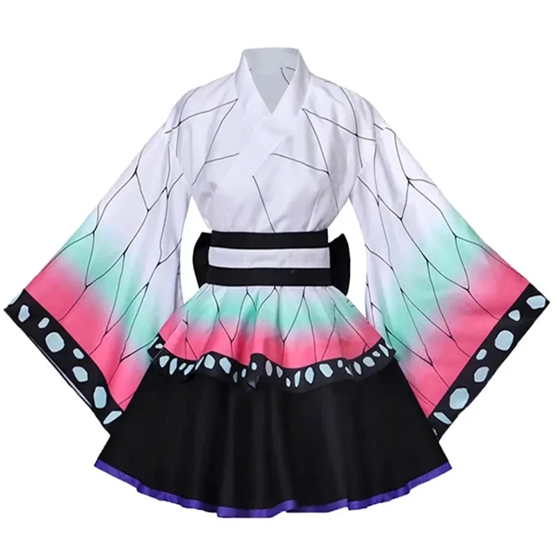 Anime Dämon Slayer Kimono Maid Kleider Kamado Nezuko Cosplay Kostüm Japanische Kimonos Frauen Lolita Kleid Halloween Party Geschenk